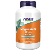 Магний 400 мг, Magnesium caps 400 mg, Now Foods, 180 капсул