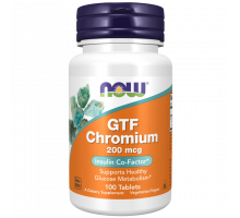 Хром GTF 200 мкг, GTF Chromium 200 mcg, Now Foods, 100 таблеток