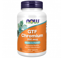 Хром GTF 200 мкг, GTF Chromium 200 mcg, Now Foods, 250 таблеток