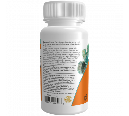 Железо 36 мг двойная сила, Iron Double Strength 36 mg, Now Foods, 90 вегетарианских капсул Железо 36 мг двойная сила, Iron Double Strength 36 mg, Now Foods, 90 вегетарианских капсул