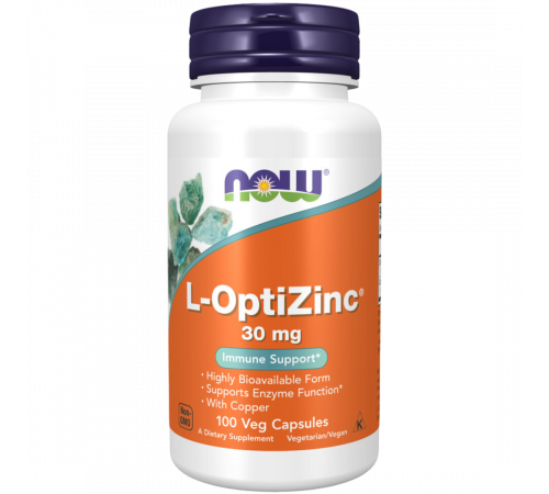 Цинк L‑OptiZinc 30 мг, L‑OptiZinc 30 mg, Now Foods, 100 вегетарианских капсул Цинк L‑OptiZinc 30 мг, L‑OptiZinc 30 mg, Now Foods, 100 вегетарианских капсул