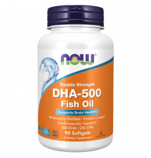 Двойная DHA‑500, Double Strength DHA‑500, Now Foods, 90 гелевых капсул