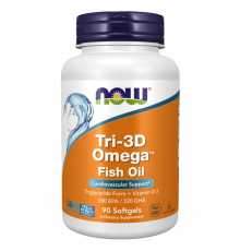 Комплекс Омега 3D, Tri‑3D Omega, Now Foods, 90 гелевых капсул