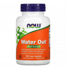 Выведение лишней жидкости, Water Out, Now Foods, 100 вегетарианских капсул