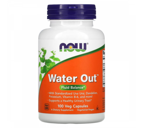 Выведение лишней жидкости, Water Out, Now Foods, 100 вегетарианских капсул