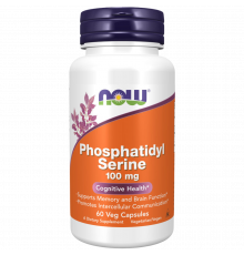 Фосфатидилсерин 100 мг, Phosphatidyl Serine 100 mg, Now Foods, 60 вегетарианских капсул