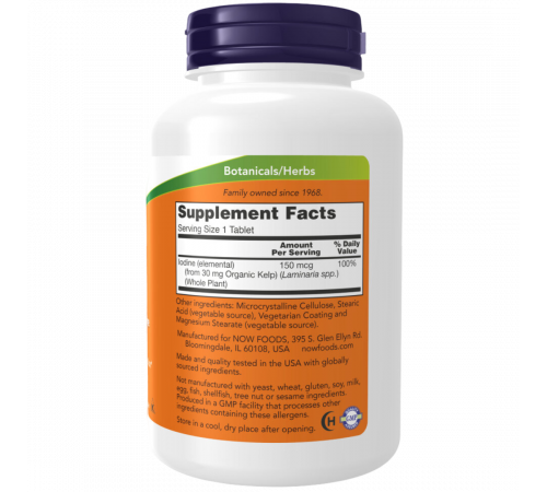 Водоросли Келп 150 мкг, Kelp 150 mcg, Now Foods, 200 таблеток Водоросли Келп 150 мкг, Kelp 150 mcg, Now Foods, 200 таблеток
