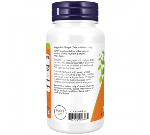 Спирулина 500 мг, Spirulina, Now Foods, 100 таблеток Спирулина 500 мг, Spirulina, Now Foods, 100 таблеток