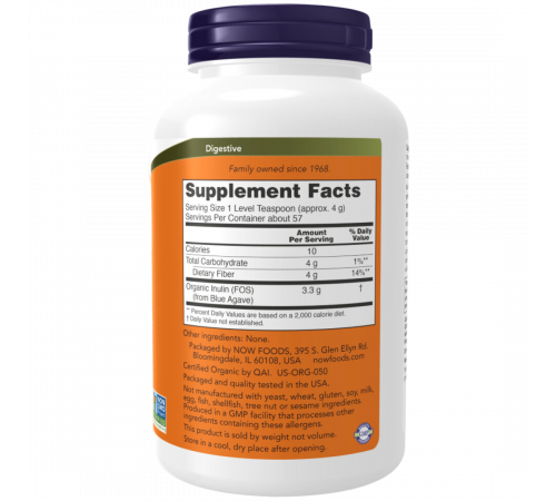 Органический инулин, Organic Inulin Powder, Now Foods, 227 г Органический инулин, Organic Inulin Powder, Now Foods, 227 г
