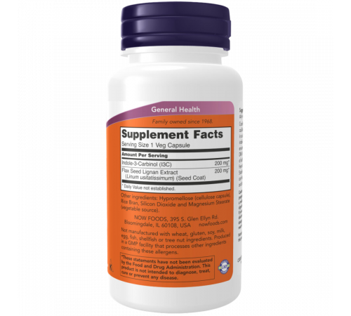 Индол‑3‑карбинол 200 мг, Indole‑3‑Carbinol 200 mg, Now Foods, 60 вегетарианских капсул