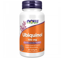 Убихинол 100 мг, Ubiquinol 100 mg, Now Foods, 60 гелевых капсул