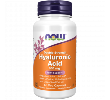 Гиалуроновая кислота двойной силы 100 мг, Hyaluronic Acid Double Strength 100 mg, Now Foods, 60 капсул