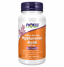Гиалуроновая кислота двойной силы 100 мг, Hyaluronic Acid Double Strength 100 mg, Now Foods, 60 капсул