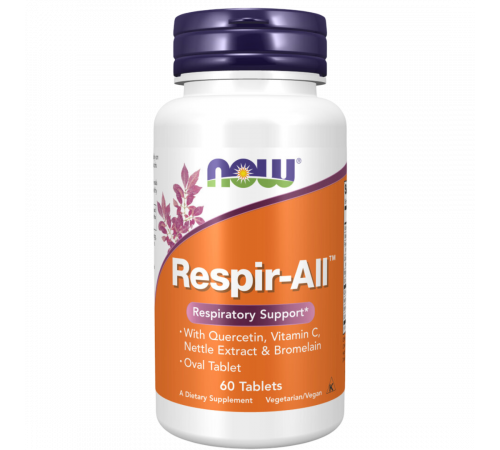 Комплекс для дыхательной системы, Respir‑All, Now Foods, 60 таблеток Комплекс для дыхательной системы, Respir‑All, Now Foods, 60 таблеток