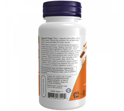 Пептины для улучшения работы ЖКТ с PepZin GI, Gastro Comfort with PepZin GI, Now Foods, 60 вегетарианских капсул Пептины для улучшения работы ЖКТ с PepZin GI, Gastro Comfort with PepZin GI, Now Foods, 60 вегетарианских капсул