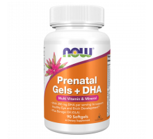 Пренатальные витамины + DHA, Prenatal Gels + DHA, Now Foods, 90 гелевых капсул