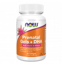 Пренатальные витамины + DHA, Prenatal Gels + DHA, Now Foods, 90 гелевых капсул
