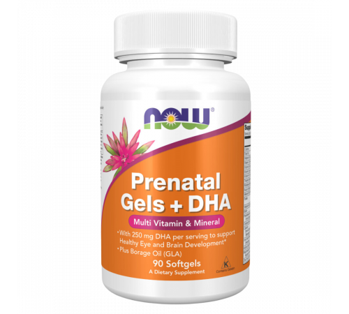 Пренатальные витамины + DHA, Prenatal Gels + DHA, Now Foods, 90 гелевых капсул Пренатальные витамины + DHA, Prenatal Gels + DHA, Now Foods, 90 гелевых капсул