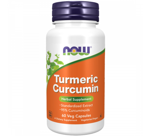 Куркумин, Turmeric Curcumin, Now Foods, 60 вегетарианских капсул Куркумин, Turmeric Curcumin, Now Foods, 60 вегетарианских капсул