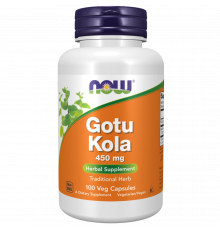 Экстракт Готу Кола 450 мг, Gotu Kola 450 mg, Now Foods, 100 вегетарианских капсул