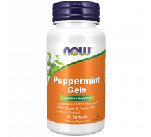 Масло перечной мяты, Foods Peppermint Gels, Now Foods, 90 капсул