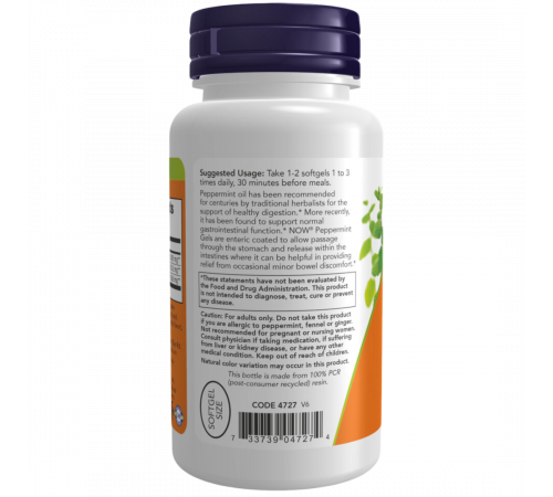 Масло перечной мяты, Foods Peppermint Gels, Now Foods, 90 капсул Масло перечной мяты, Foods Peppermint Gels, Now Foods, 90 капсул