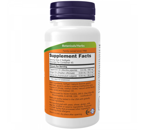 Масло перечной мяты, Foods Peppermint Gels, Now Foods, 90 капсул Масло перечной мяты, Foods Peppermint Gels, Now Foods, 90 капсул