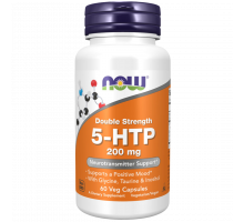 5-HTP двойной силы 200 мг, Double Strength 5‑HTP 200 mg, Now Foods, 60 вегетарианских капсул