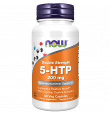 5-HTP двойной силы 200 мг, Double Strength 5‑HTP 200 mg, Now Foods, 60 вегетарианских капсул