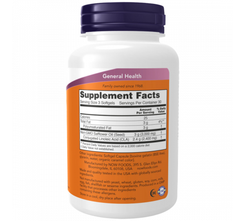 Линолевая кислота 800 мг, CLA 800 mg, Now Foods , 90 гелевых капсул Линолевая кислота 800 мг, CLA 800 mg, Now Foods , 90 гелевых капсул