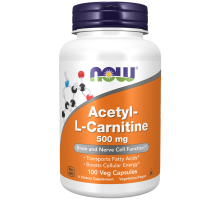Ацетил-L-карнитин 500 мг, Acetyl-L-Carnitine 500 mg, Now Foods, 100 вегетарианских капсул