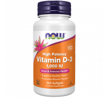 Витамин D-3 1000 IU, Vitamin D-3 1000 IU, Now Foods, 360 гелевых капсул