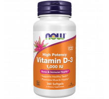 Витамин D-3 1000 IU, Vitamin D-3 1000 IU, Now Foods, 360 гелевых капсул