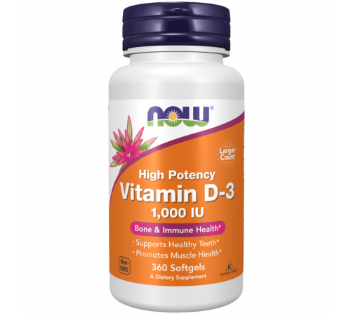 Витамин D-3 1000 IU, Vitamin D-3 1000 IU, Now Foods, 360 гелевых капсул Витамин D-3 1000 IU, Vitamin D-3 1000 IU, Now Foods, 360 гелевых капсул