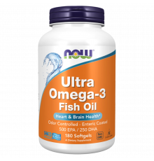 Ультра Омега-3, Ultra Omega-3, Now Foods, 180 гелевых капсул