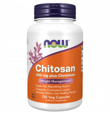 Хитозан 500 мг, Chitosan 500 mg, Now Foods, 120 вегетарианских капсул