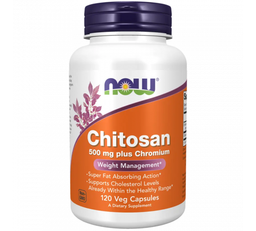Хитозан 500 мг, Chitosan 500 mg, Now Foods, 120 вегетарианских капсул