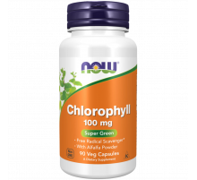 Хлорофилл 100 мг, Chlorophyll 100 mg, Now Foods, 90 вегетарианских капсул