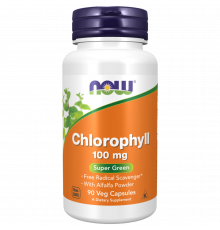 Хлорофилл 100 мг, Chlorophyll 100 mg, Now Foods, 90 вегетарианских капсул