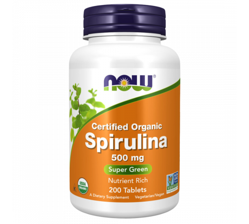 Органическая спирулина, Organic Spirulina 500 мг, Now Foods, 200 таблеток Органическая спирулина, Organic Spirulina 500 мг, Now Foods, 200 таблеток