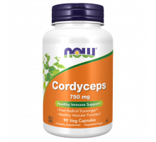 Кордицепс 750 мг, Cordyceps 750 mg, Now Foods, 90 вегетарианских капсул