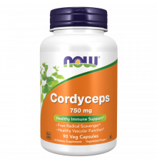 Кордицепс 750 мг, Cordyceps 750 mg, Now Foods, 90 вегетарианских капсул