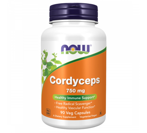 Кордицепс 750 мг, Cordyceps 750 mg, Now Foods, 90 вегетарианских капсул Кордицепс 750 мг, Cordyceps 750 mg, Now Foods, 90 вегетарианских капсул