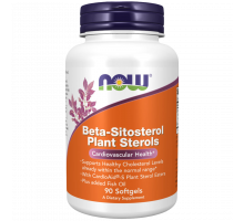 Бета-ситостерол 90 капсул, NOW Foods Beta‑Sitosterol Plant Sterols 90 softgels
