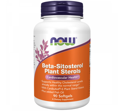 Бета-ситостерол 90 капсул, NOW Foods Beta‑Sitosterol Plant Sterols 90 softgels Бета-ситостерол 90 капсул, NOW Foods Beta‑Sitosterol Plant Sterols 90 softgels