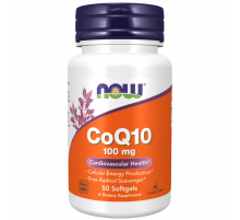 Коэнзим Q10 100 мг, CoQ10 100 mg, Now Foods, 50 гелевых капсул