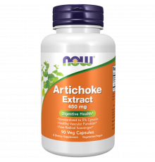 Экстракт артишока 450 мг, Artichoke Extract 450 mg, Now Foods, 90 вегетарианских капсул