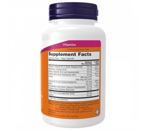 Комплекс B‑витаминов B‑50, B‑50,  Now Foods, 100 таблеток