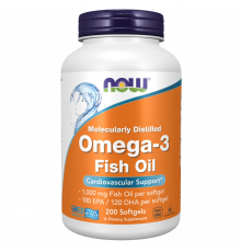Омега‑3 1000 мг, Omega‑3 1000 mg, Now Foods, 200 гелевых капсул