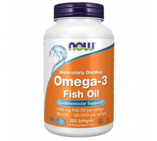 Омега‑3 1000 мг, Omega‑3 1000 mg, Now Foods, 200 гелевых капсул Омега‑3 1000 мг, Omega‑3 1000 mg, Now Foods, 200 гелевых капсул
